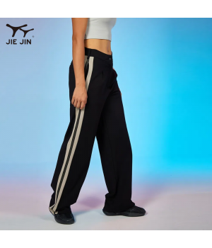 JIEJIN Custom Logo Gym Wear Casual Vintage Lightweight Oversized Straight Cropped Joggers Pants For Women