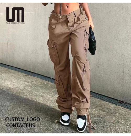 Liu Ming Fashion Summer Women s Vintage Casual High Waist Cargo Pants Hip Hop Streetwear Trouser