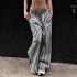 Street Style Fashionable Striped Low Waist Straight Casual pants women All-match Wide Leg pants